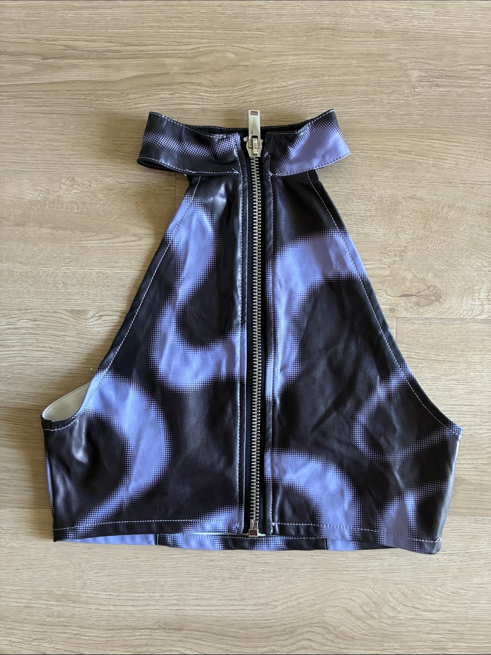 Poster Girl purple and black halter top S